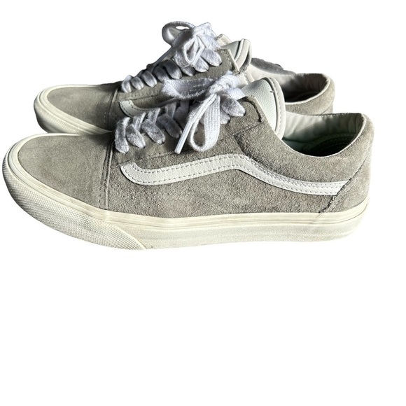 Vans Other - Gray Vans Suede Canvas Classic sneakers with white stripe lace up